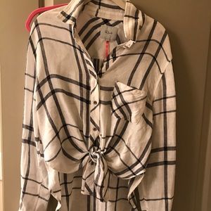 Rails Linen Tie Shirt